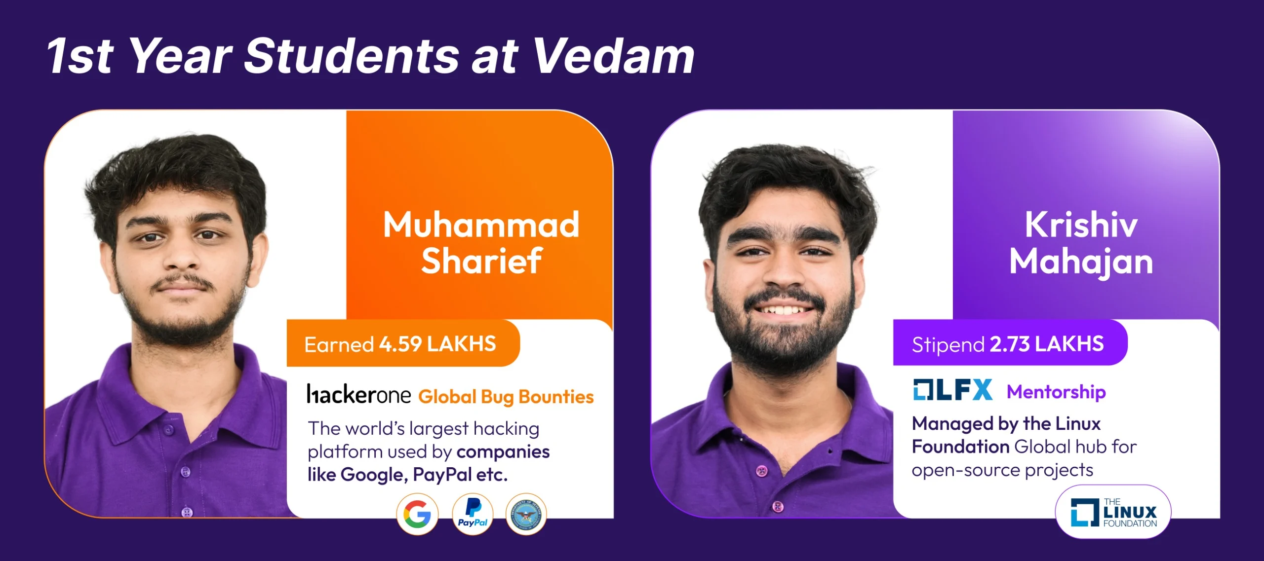 Student success story at Vedam